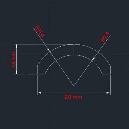 20x17 mm Half Moon Motor Magnet (Outer Pole N)