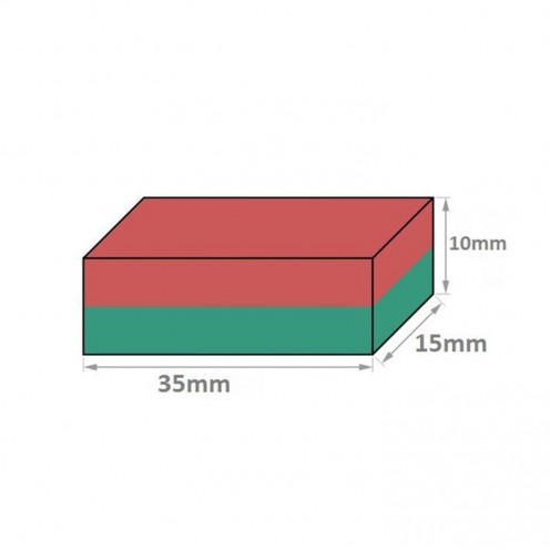 35x15x10 mm Oxit Seramik (Ferrit) Mıknatıs